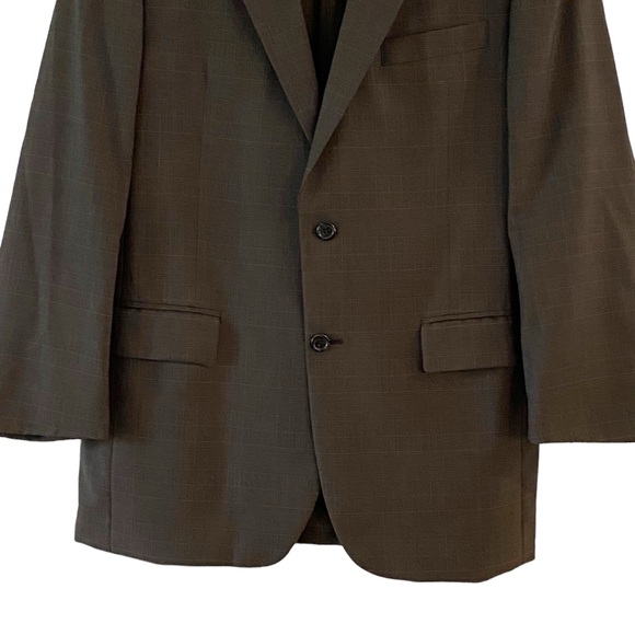 Jos A Bank Blazer Men's 41R Brown Plaid Wool Sports Coat Dinner Jacket - Picture 3 of 10